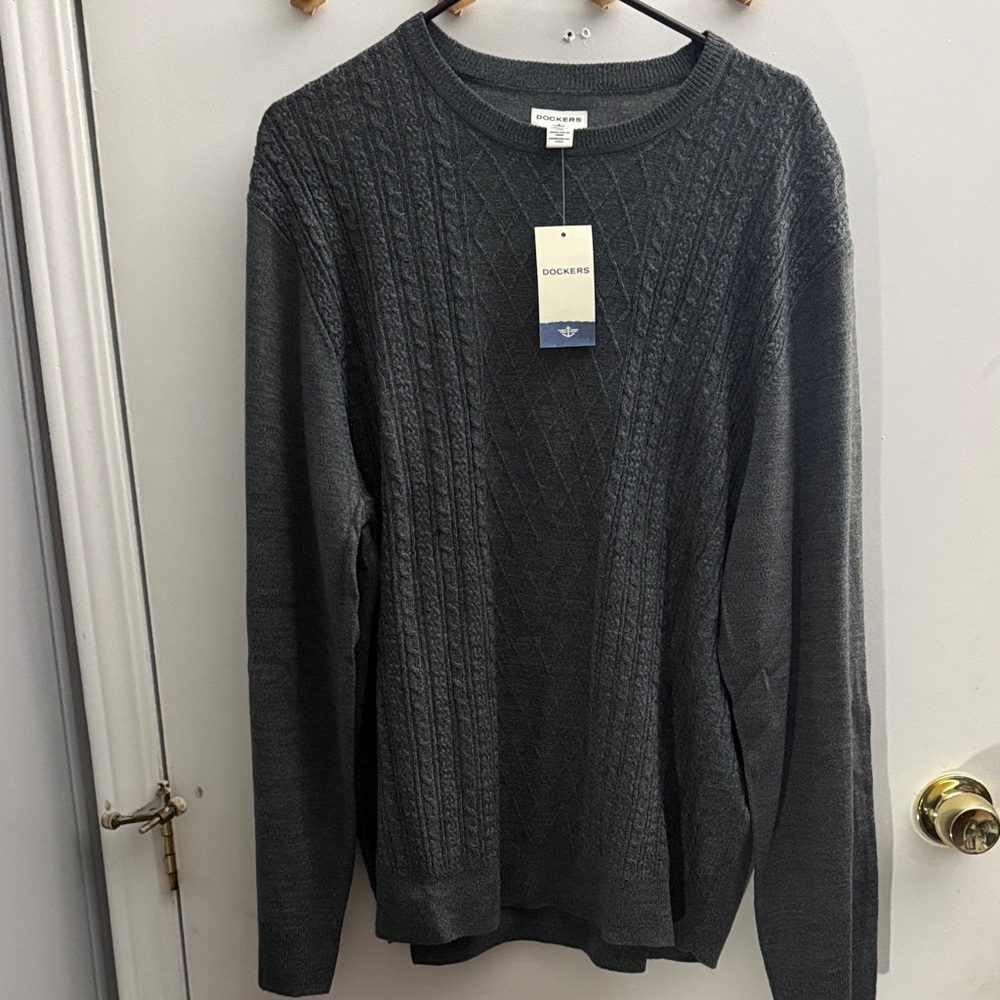 Dockers Men's Charcoal Crewneck Sweater